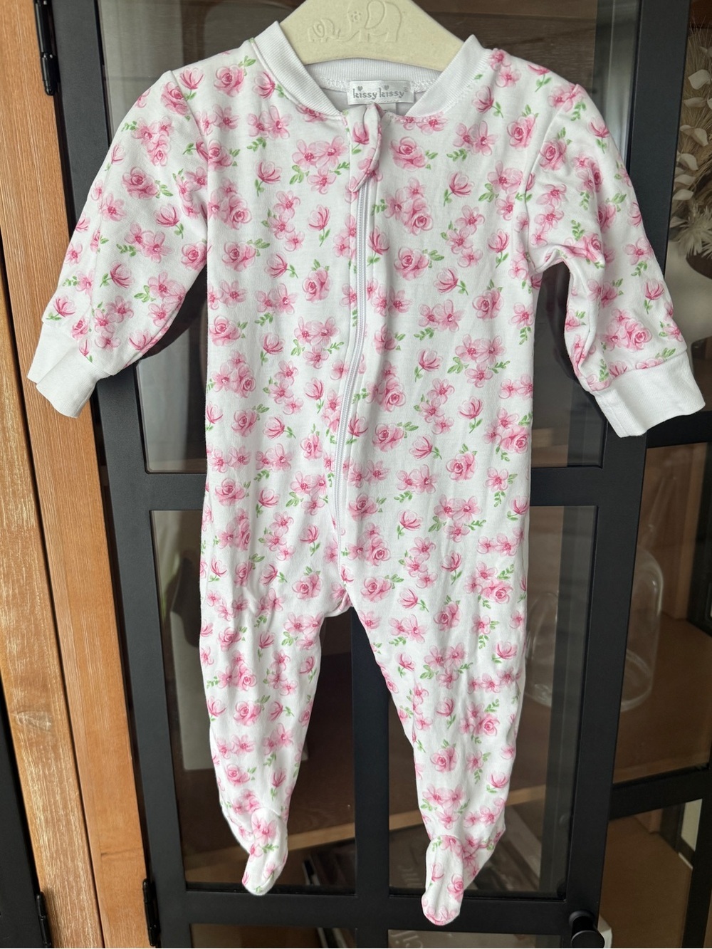 Kissy Kissy footies zippy baby girl pima flowers sleeper floral cotton print